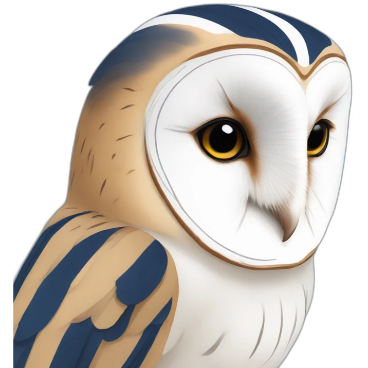 Barn Owl with dark blue and white stripes emoji