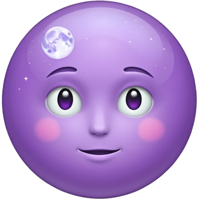 realistic lilac moon emoji