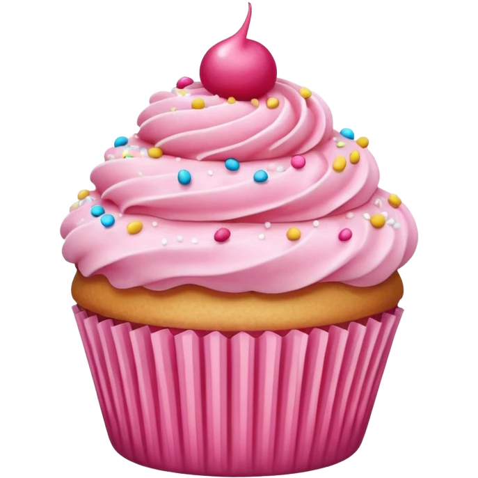 Cupcake with pink icing emoji