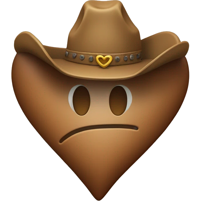 large heart with cowboy hat on top emoji