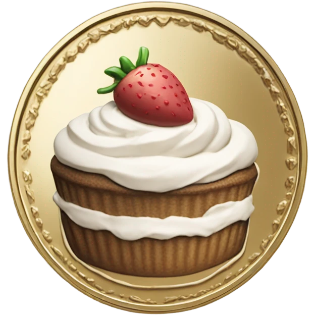 Coin with dessert on it  emoji