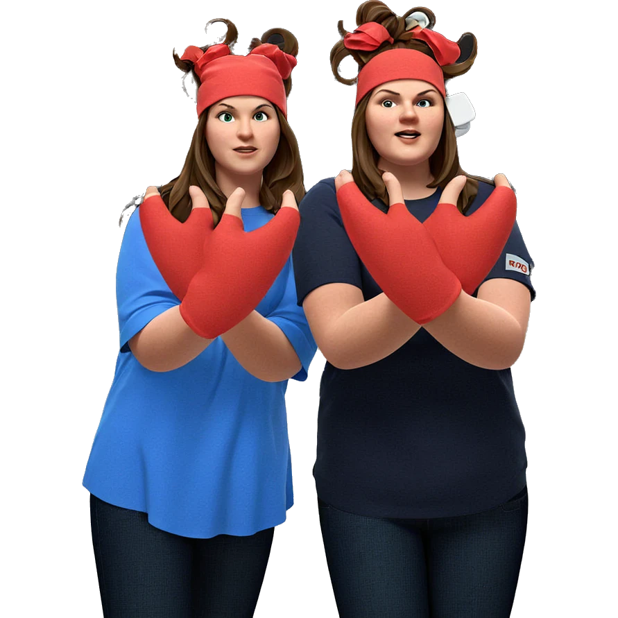 brown haired person in blue emoji