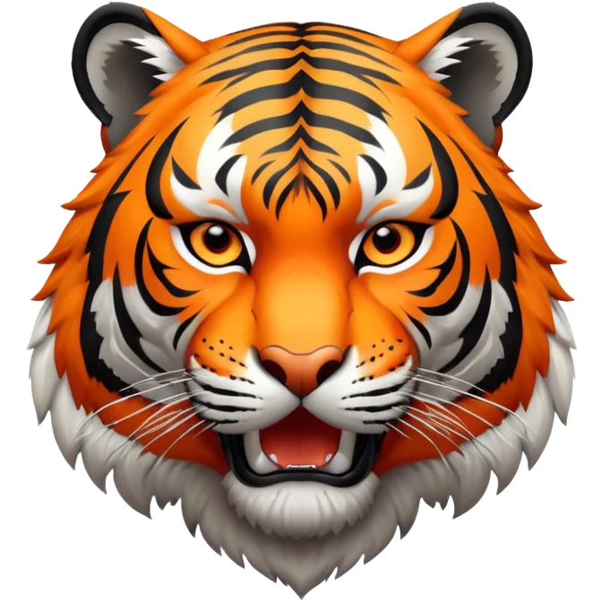 fierce tiger with orange and black stripes emoji