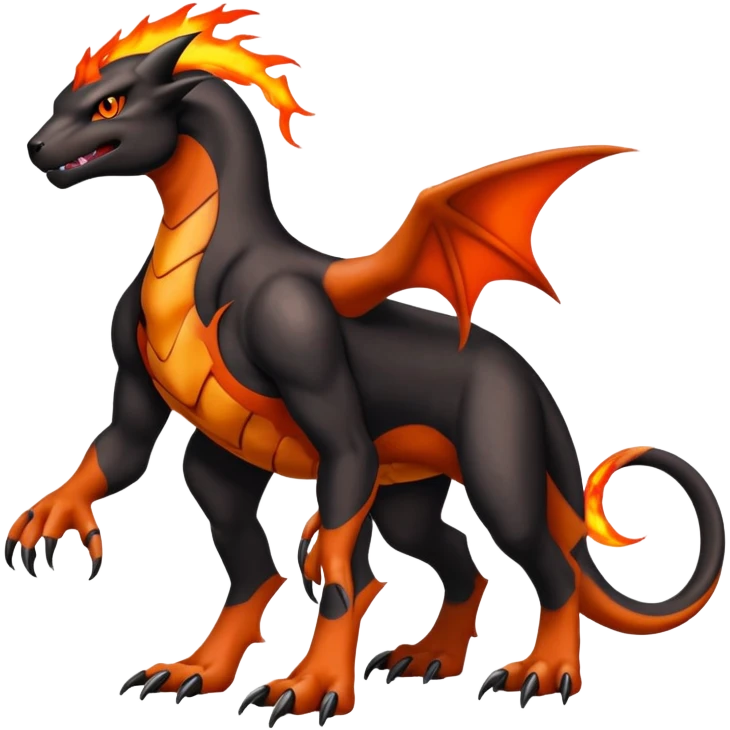 Houndoom-Charmeleon-Fakémon-hybrid-creature (full body)  emoji