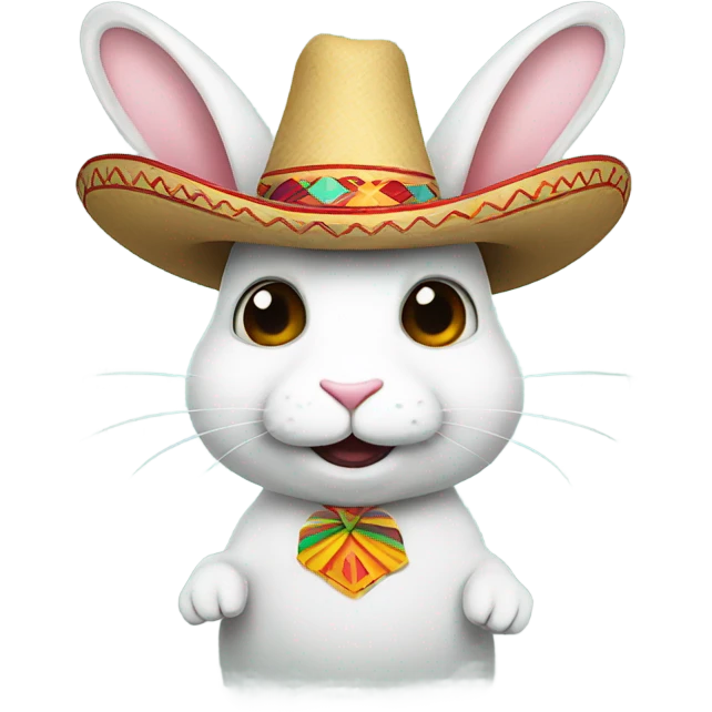 White rabbit with sombrero emoji