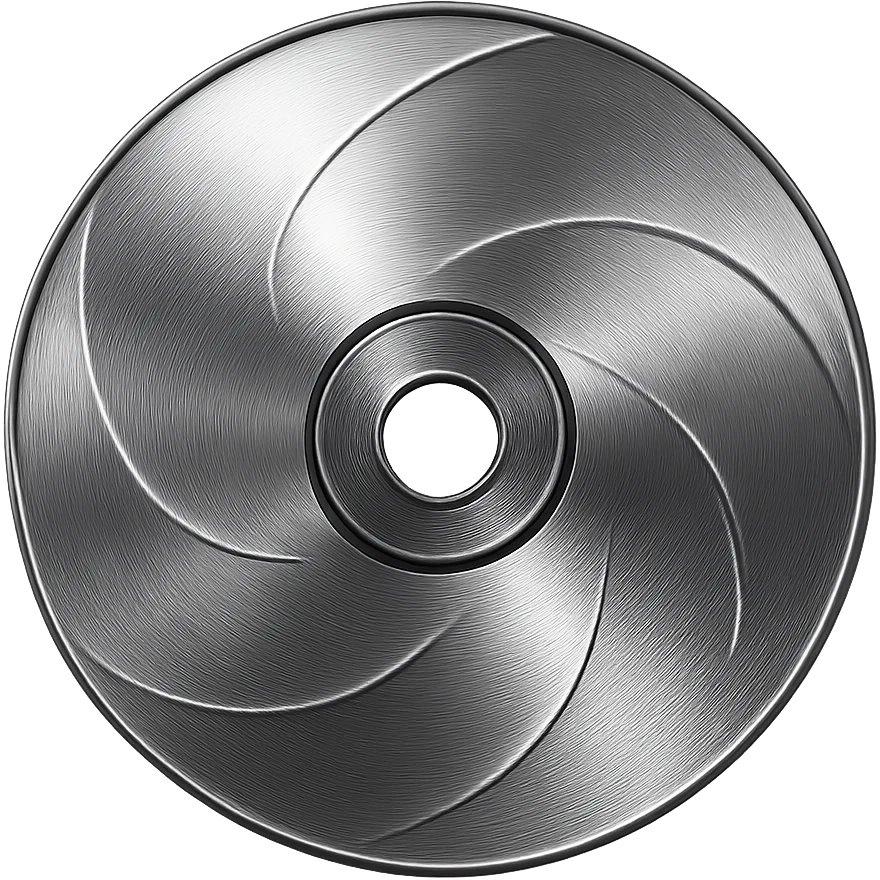 A minimalist CD disc with abstract pattern, glowing effect, purple color emoji