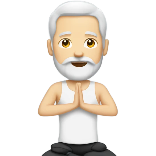 White man with beard doing yoga  emoji