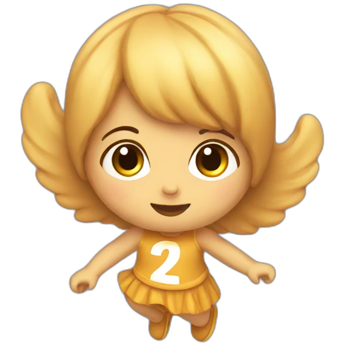 Cute flying peanut girl emoji