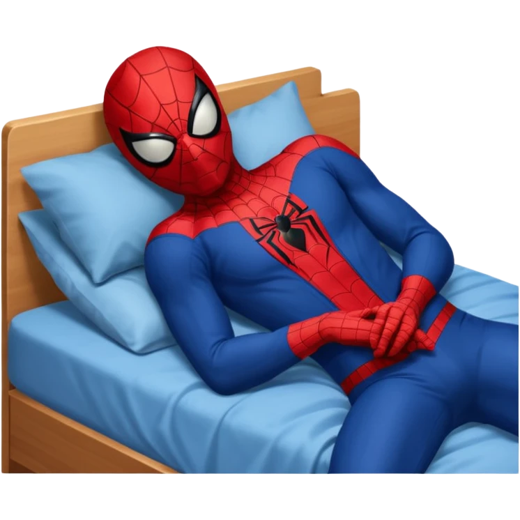 emoji de spiderman acostado en la cama dormido emoji