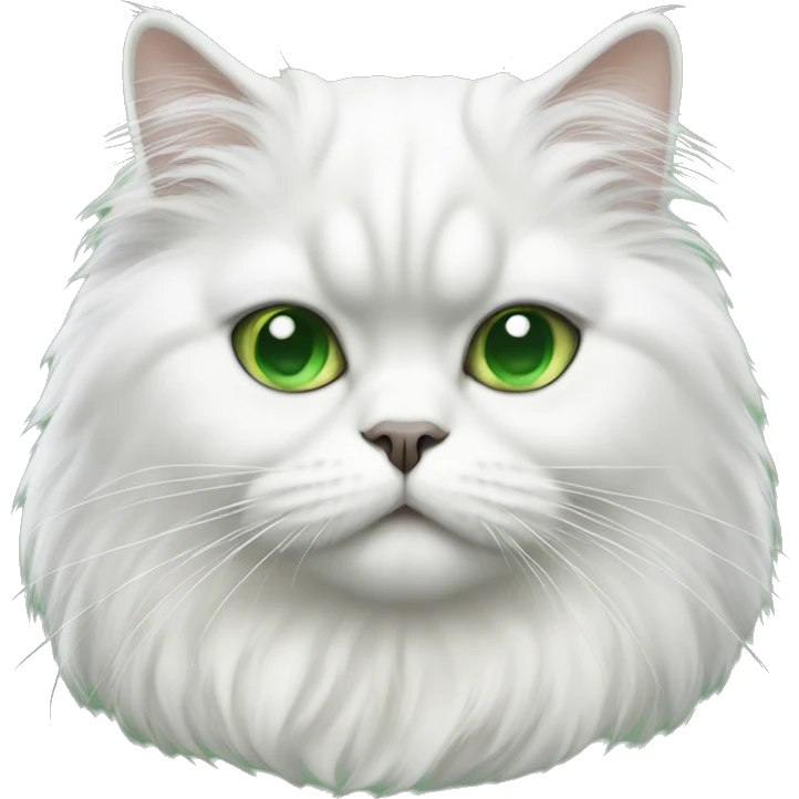 White Persian cat with green eyes emoji