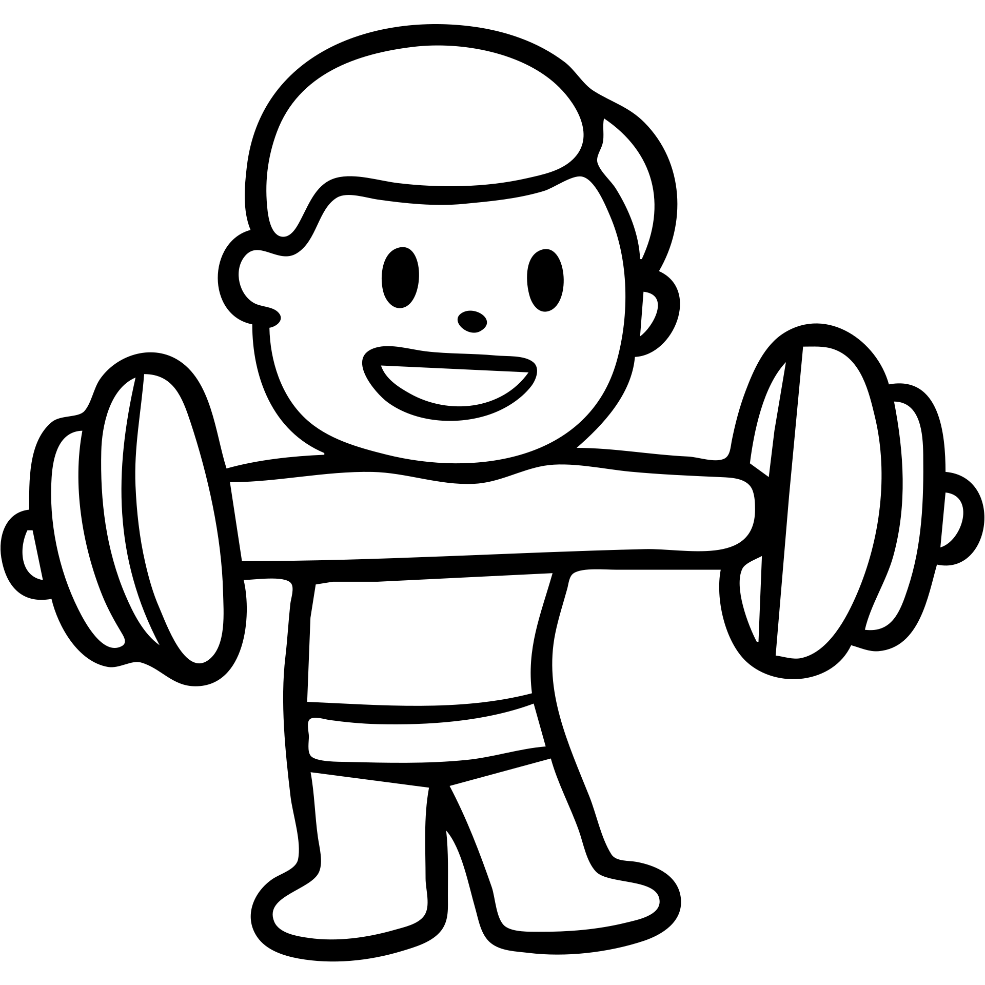 gym icon, hand-drawn black outlined style emoji