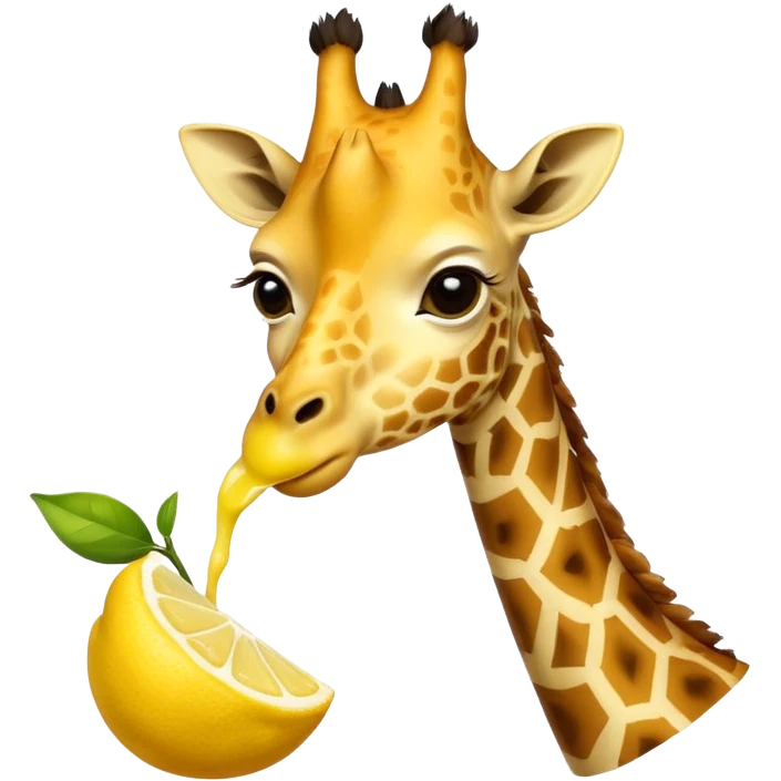 Giraffe eating a lemon emoji