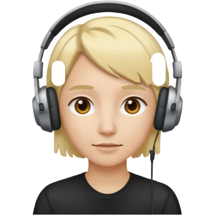 a person with blond hair wearing headphones emoji
