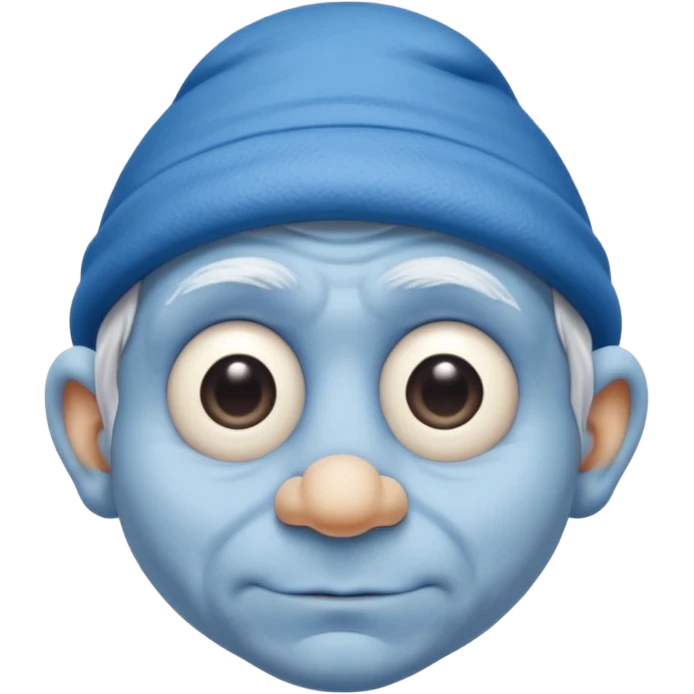 Smurf oude man normaal oogen emoji
