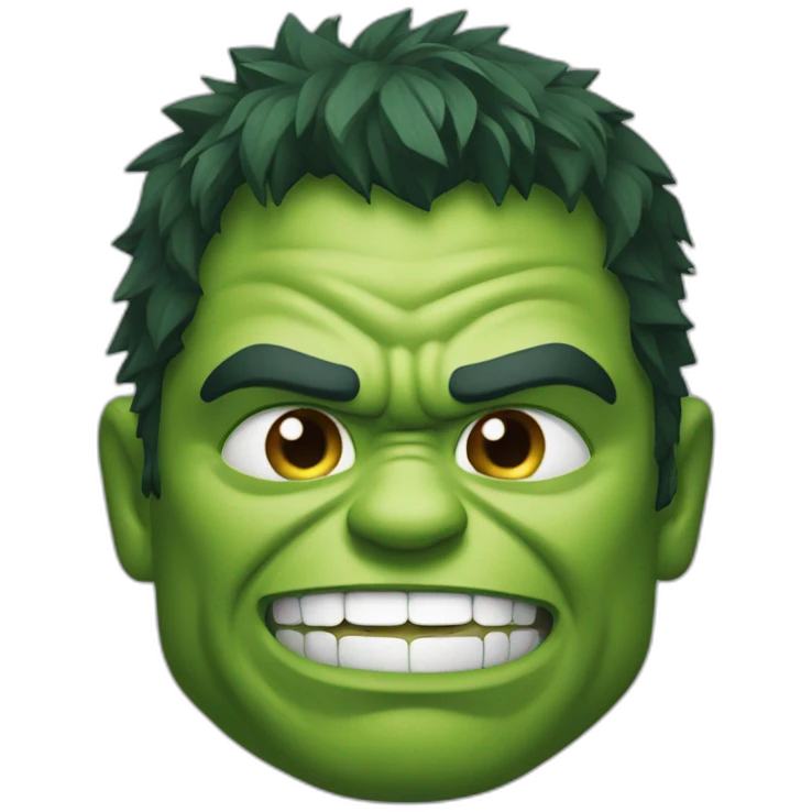Hulk with smiling face emoji