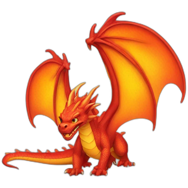 Dragon with fire emoji