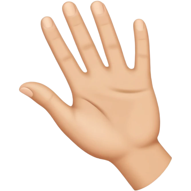 hand pushing forward, classic emoji look emoji