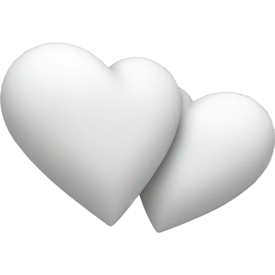 two white hearts one above the other one big one small emoji