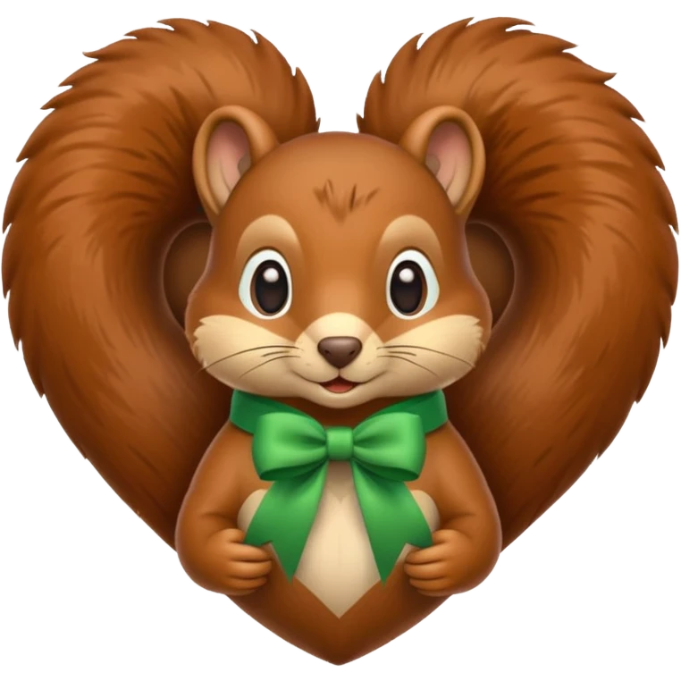 Squirrel in a heart with a green ribbon emoji