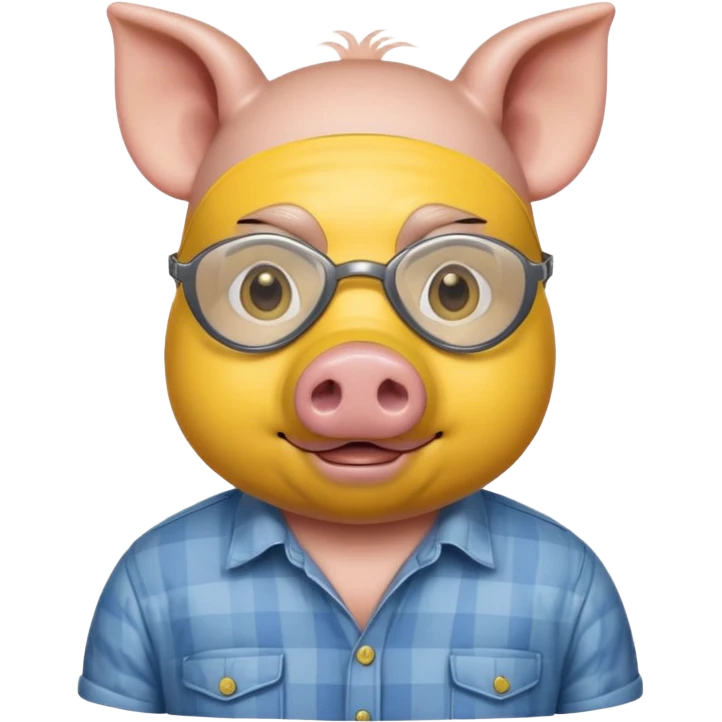 a pig with yellow mask and wearing shirt emoji