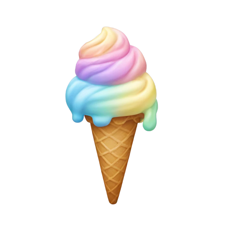 Pastel rainbow ice cream  emoji