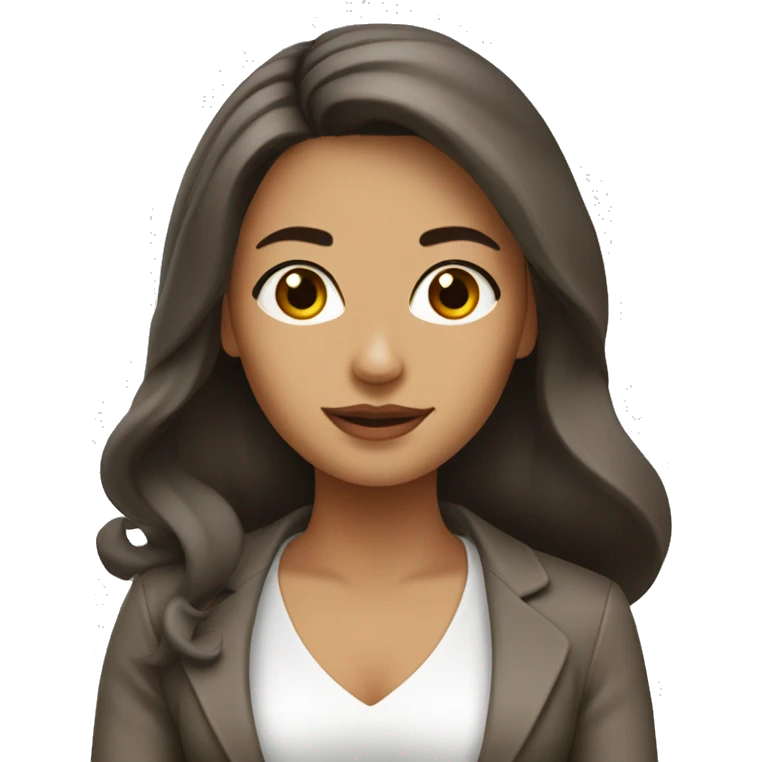 mujer blanca de cabello cafe emoji
