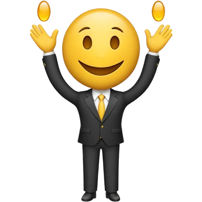 emoji smiley face with suit emoji