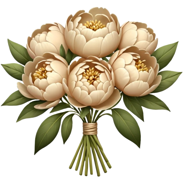 Beige Peonies bouquet emoji