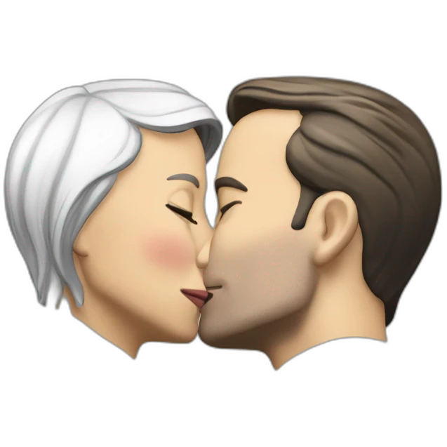 macron kiss lepen emoji