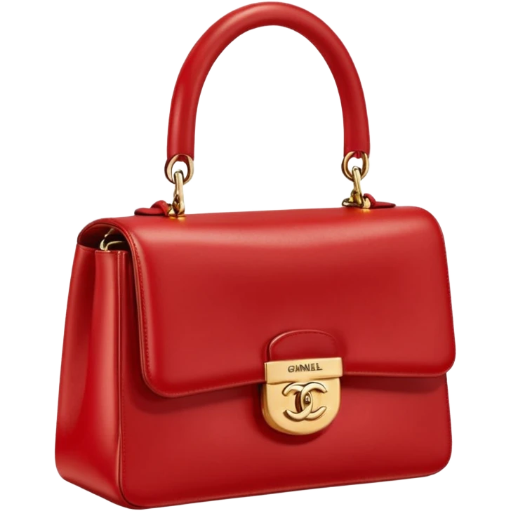 chanel bright red color bag gold hardware emoji