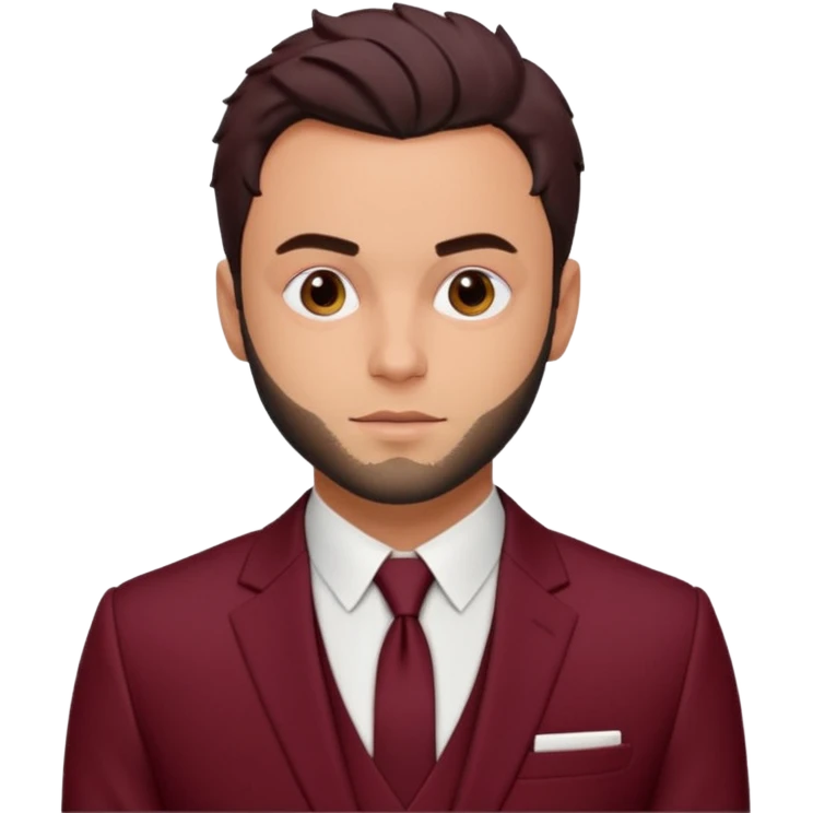 Jack Falahee with maroon suit emoji
