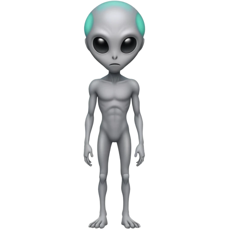 fullbody sad gray alien emoji