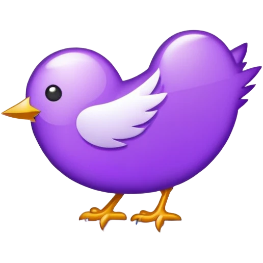 Twitter writer badge, purple badge with white pencil icon emoji