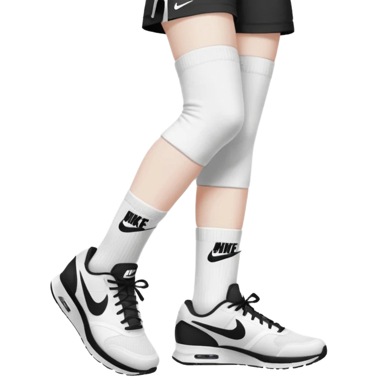 all-white, with black nike logo socks emoji