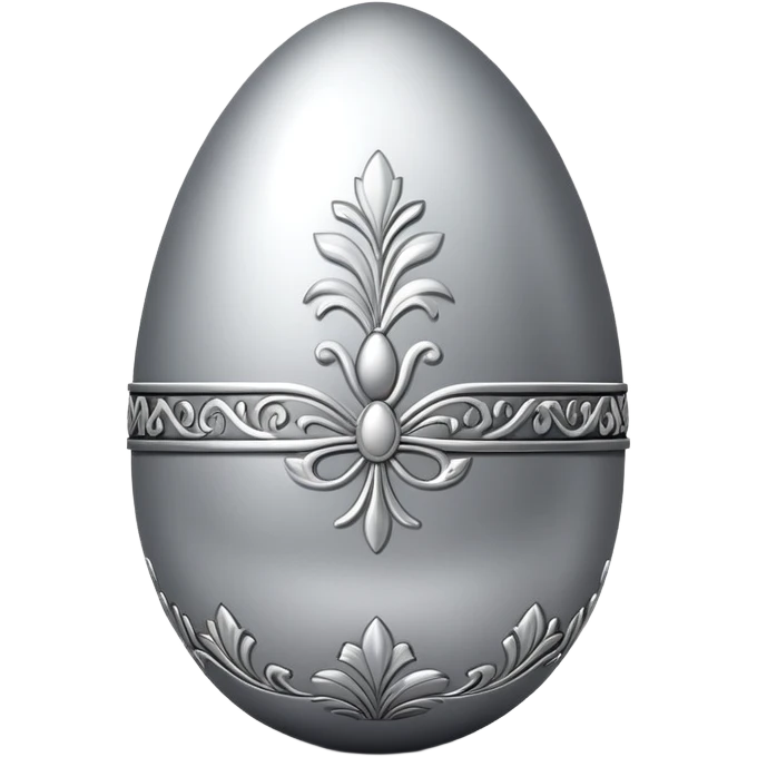 Fancy silver Easter egg emoji