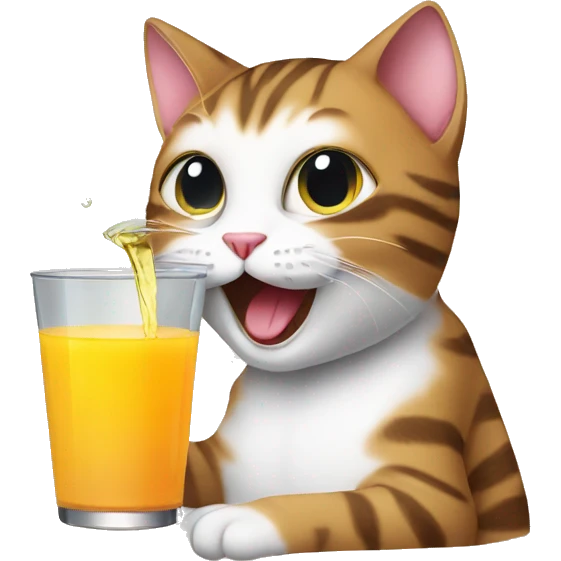Cat drinking juice emoji