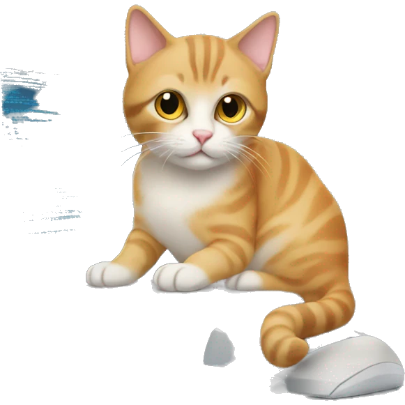 Cat laying on computer keyboard emoji