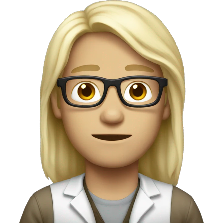 White nerd long hair emoji