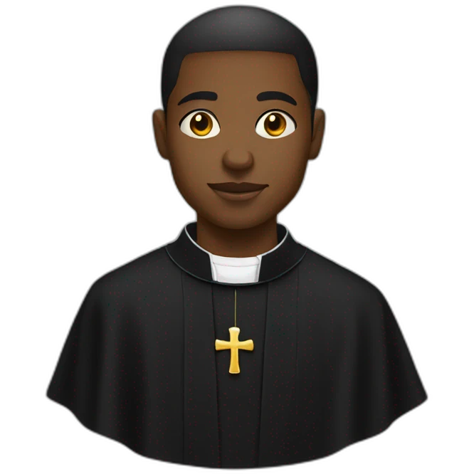 young black priest emoji