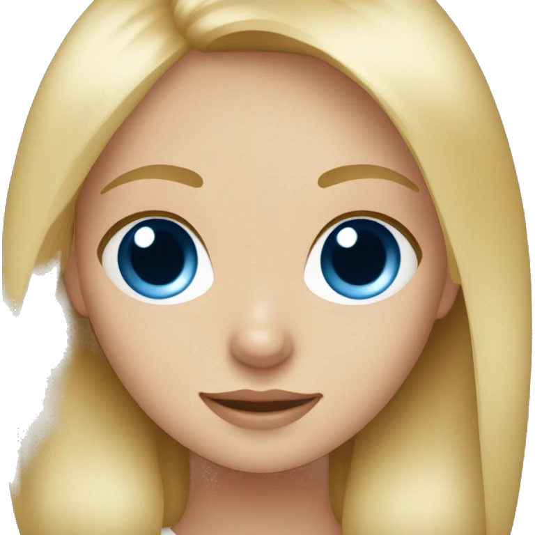 Blonde girl blue eyes holding spitz  emoji