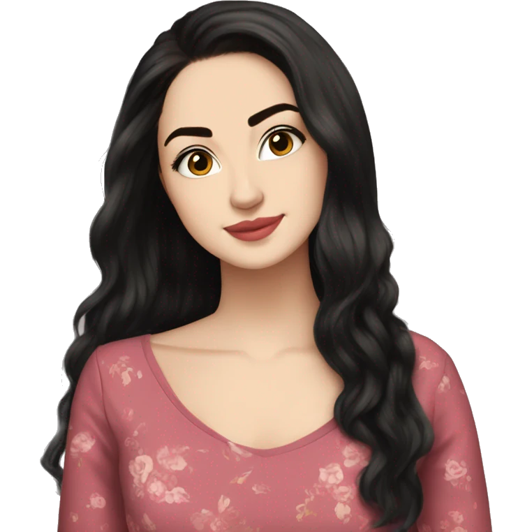Hania amir, teen, full body, aesthetic, well detailed, black hair emoji