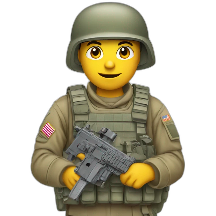 soldier holding computer keyboard emoji