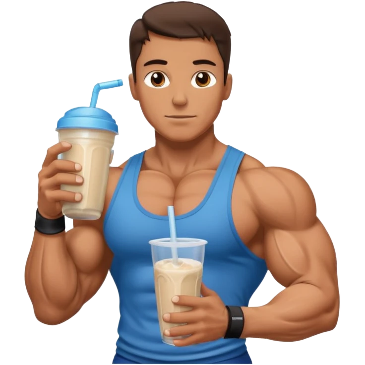 bodybuilder holding protein shake emoji