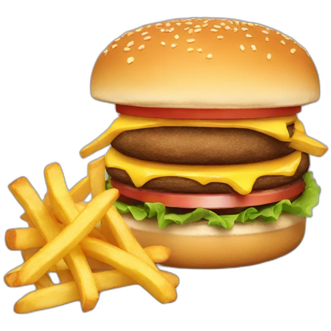 Burger and French fries  emoji