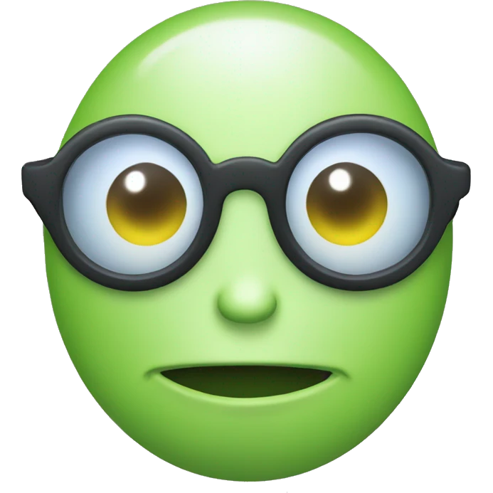 Alien glasses, round face, small body emoji
