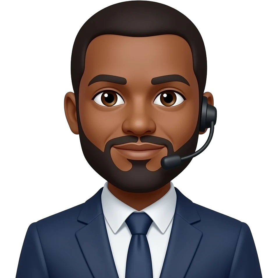 brown skin Tech support boss with goate beard emoji