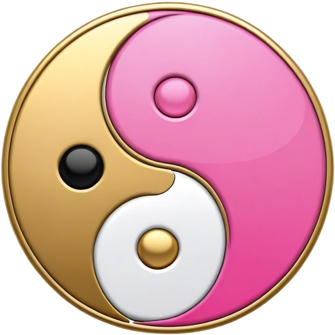Yin Yang gold and pink emoji