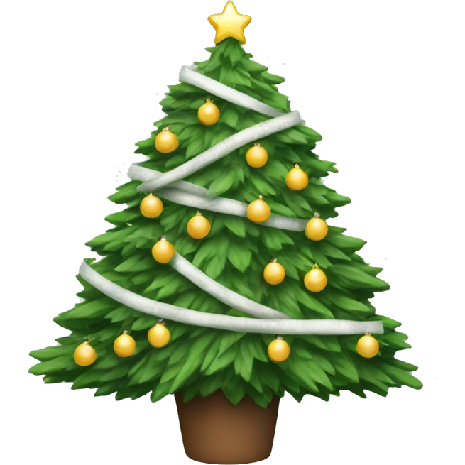 Christmas tree with white garland  emoji