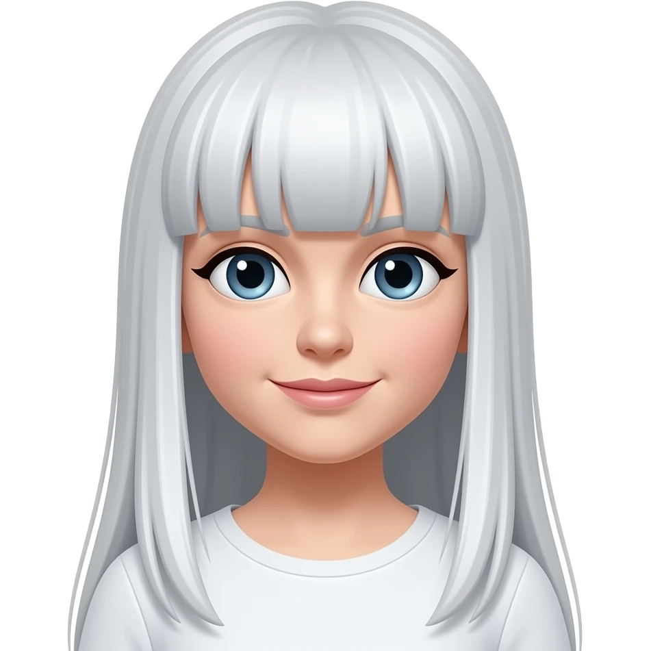 snow white with straight long hair emoji