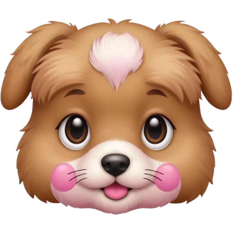 Cute puppy with bug eyes small eye lashes and blush emoji